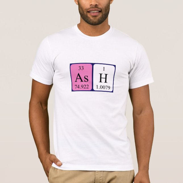 Camiseta de nombre de tabla periódica Ash (Anverso)