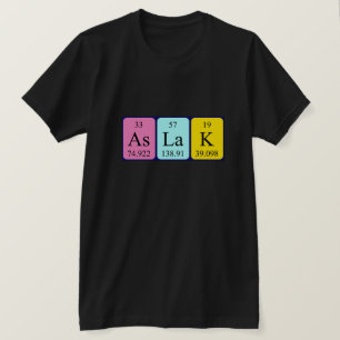 Camiseta de nombre de tabla periódica Aslak