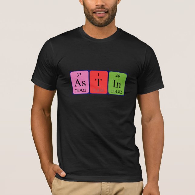 Camiseta de nombre de tabla periódica Astin (Anverso)