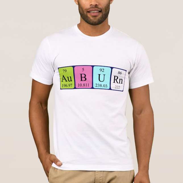 Camiseta de nombre de tabla periódica Auburn (Anverso)