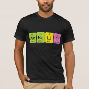 Camiseta de nombre de tabla periódica Aurelio