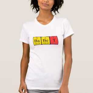 Camiseta de nombre de tabla periódica Babet
