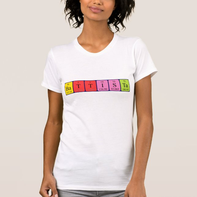 Camiseta de nombre de tabla periódica Battista (Anverso)