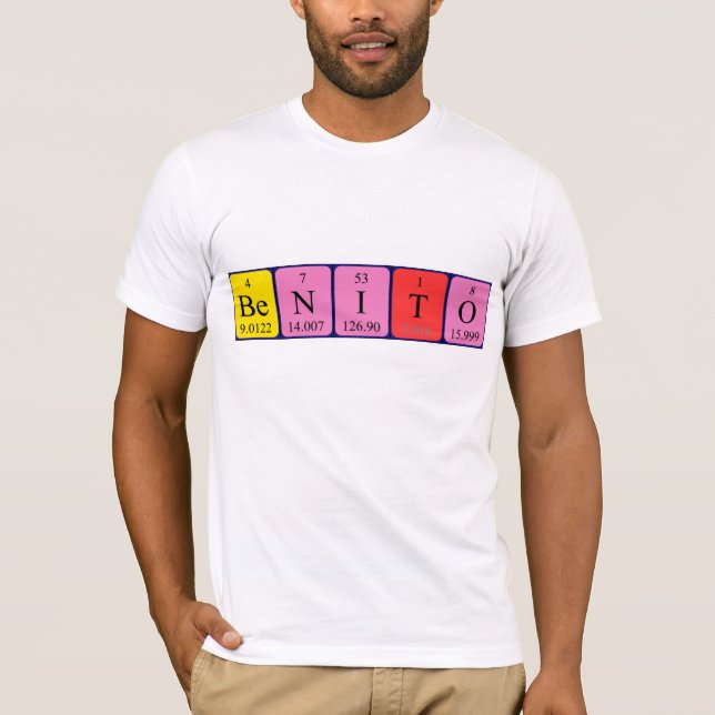 Camiseta de nombre de tabla periódica Benito (Anverso)