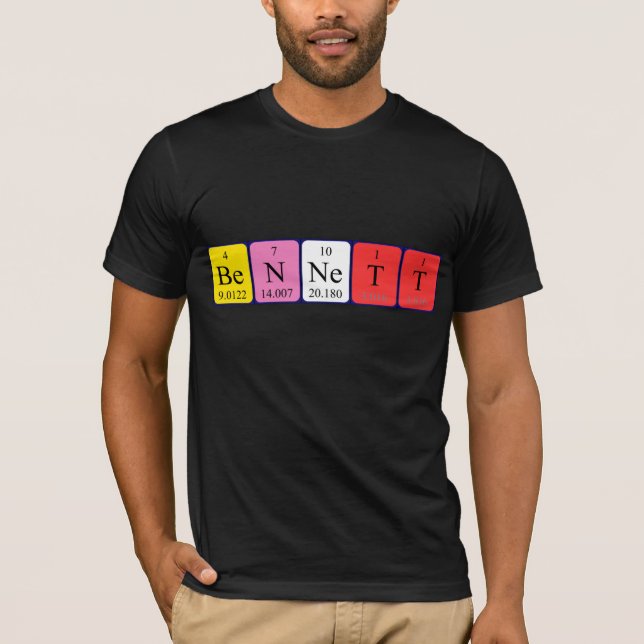 Camiseta de nombre de tabla periódica Bennett (Anverso)