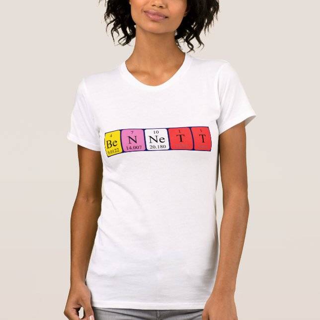 Camiseta de nombre de tabla periódica Bennett (Anverso)