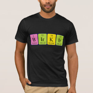 Camiseta de nombre de tabla periódica Birkir