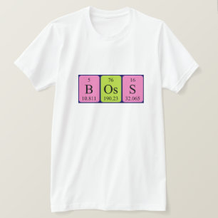 Camiseta de nombre de tabla periódica Boss