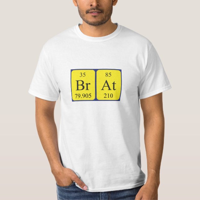 Camiseta de nombre de tabla periódica Brat (Anverso)