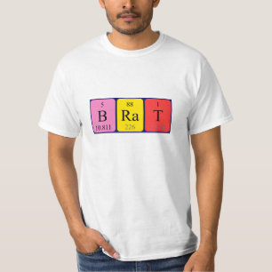 Camiseta de nombre de tabla periódica Brat