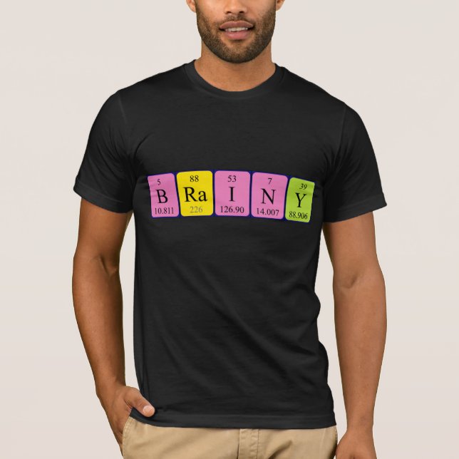 Camiseta de nombre de tabla periódica brillante (Anverso)