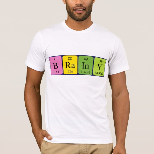 Camiseta de nombre de tabla periódica brillante (Anverso)