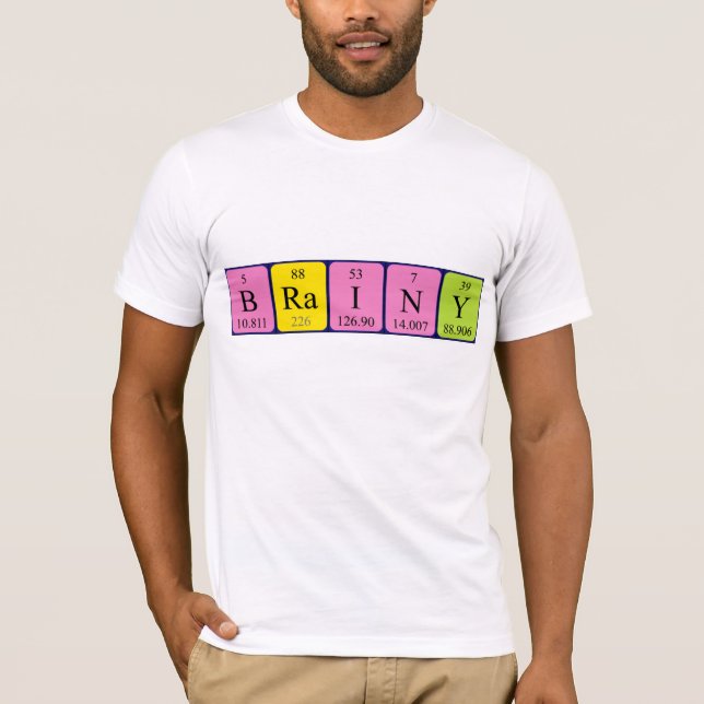 Camiseta de nombre de tabla periódica brillante (Anverso)