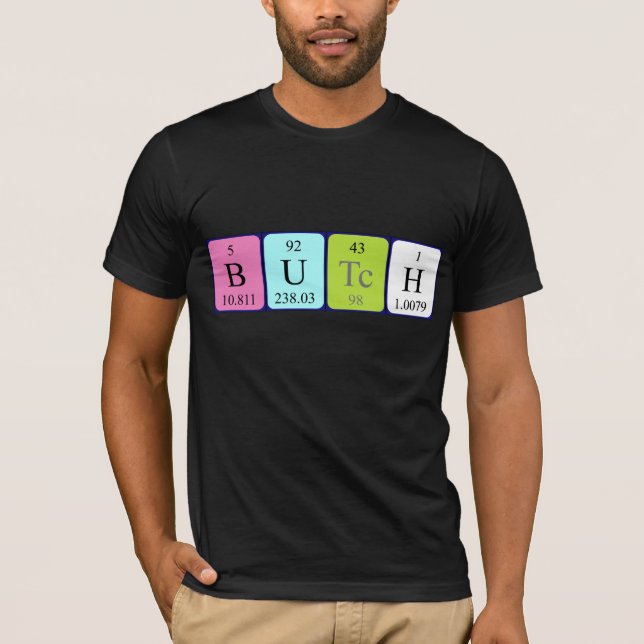Camiseta de nombre de tabla periódica Butch (Anverso)