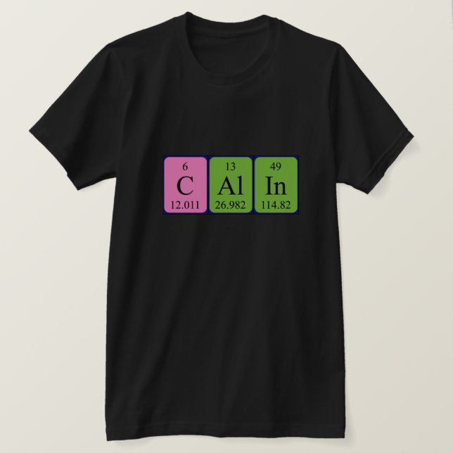 Camiseta de nombre de tabla periódica Calin (Anverso del diseño)