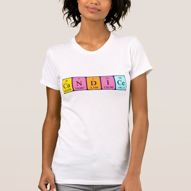 Camiseta de nombre de tabla periódica Candice (Anverso)