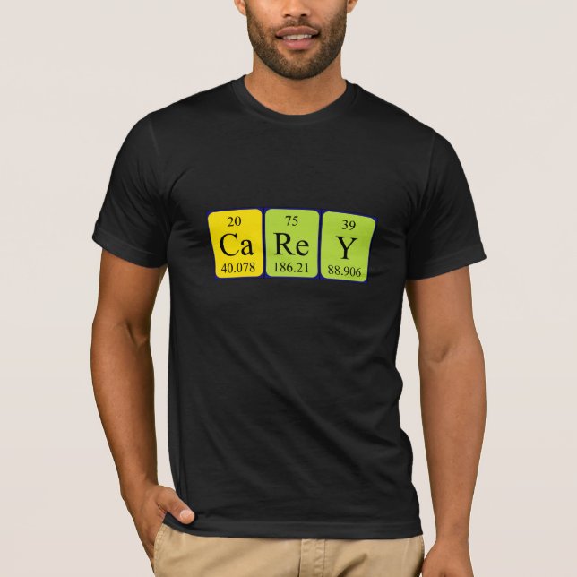 Camiseta de nombre de tabla periódica Carey (Anverso)
