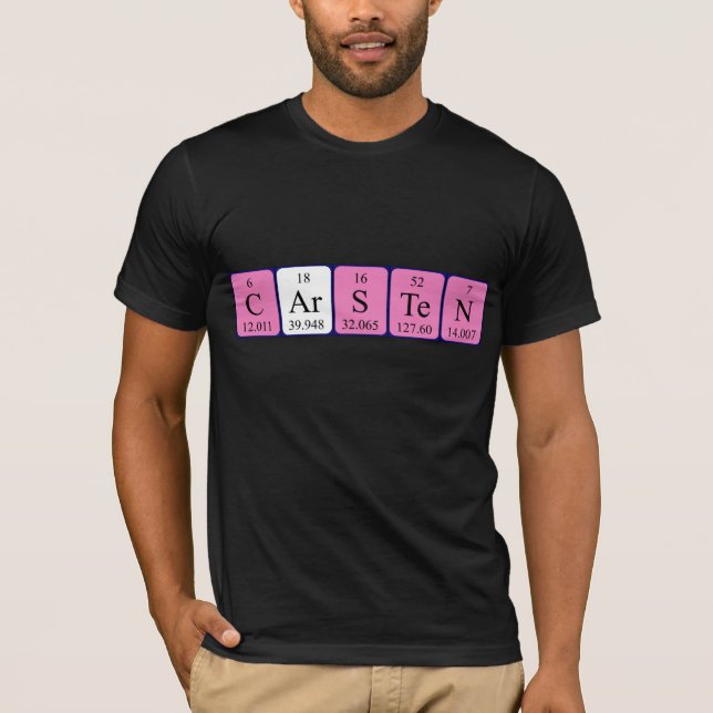 Camiseta de nombre de tabla periódica Carsten (Anverso)