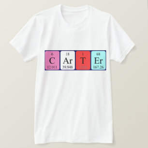 Camiseta de nombre de tabla periódica Carter