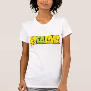Camiseta de nombre de tabla periódica catalana