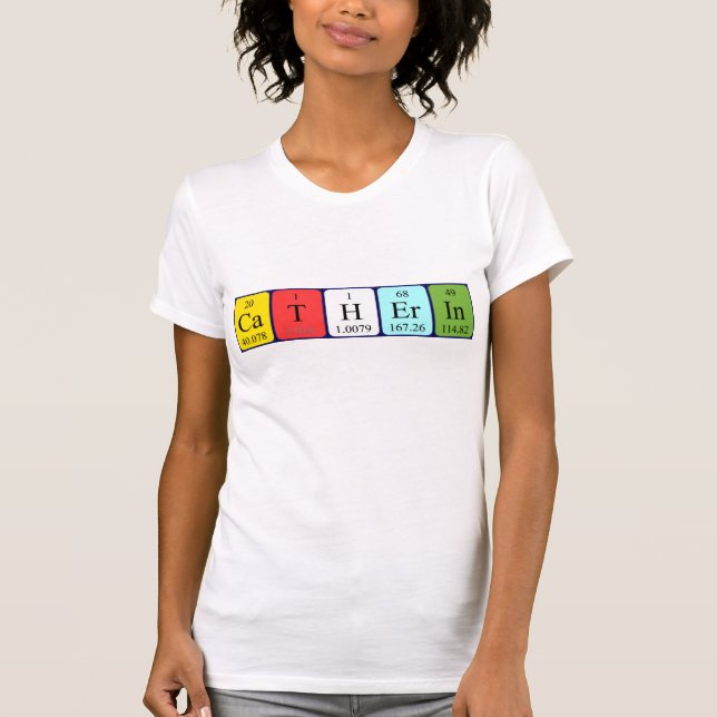 Camiseta de nombre de tabla periódica Catherin (Anverso)