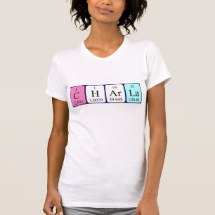 Camiseta de nombre de tabla periódica Charla
