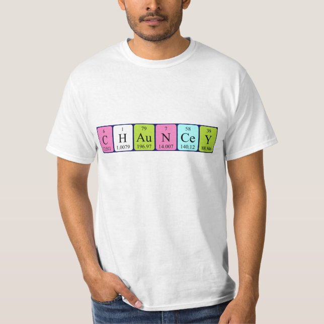 Camiseta de nombre de tabla periódica Chauncey (Anverso)