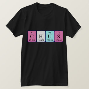 Camiseta de nombre de tabla periódica Chus
