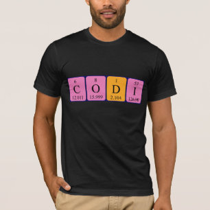 Camiseta de nombre de tabla periódica Codi