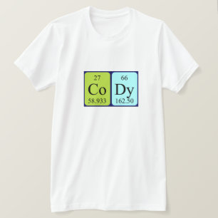 Camiseta de nombre de tabla periódica Cody