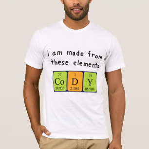 Camiseta de nombre de tabla periódica Cody