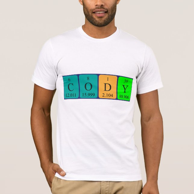 Camiseta de nombre de tabla periódica Cody (Anverso)