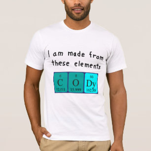 Camiseta de nombre de tabla periódica Cody