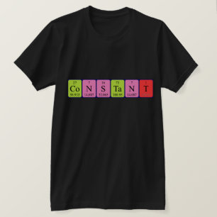 Camiseta de nombre de tabla periódica constante