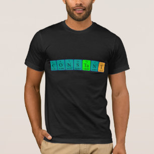 Camiseta de nombre de tabla periódica constante