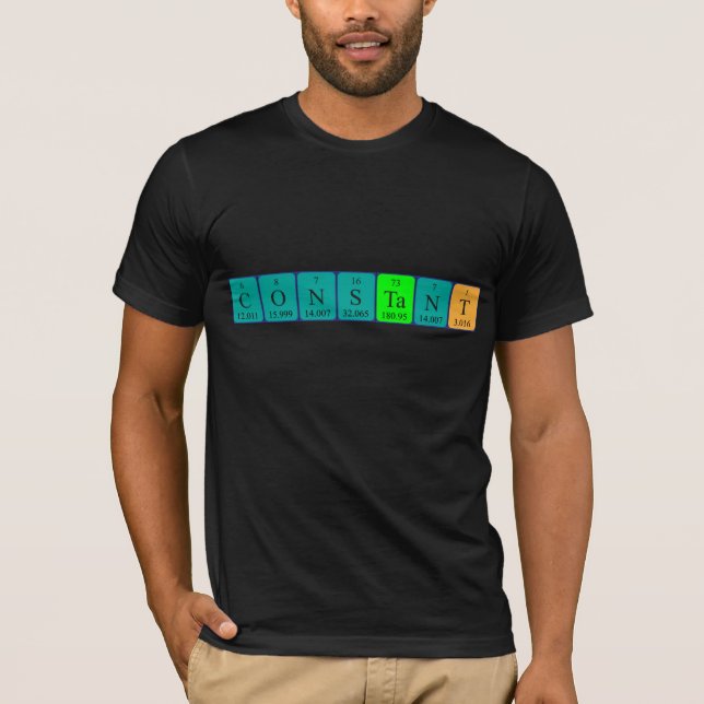 Camiseta de nombre de tabla periódica constante (Anverso)