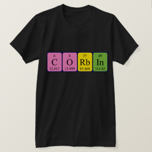 Camiseta de nombre de tabla periódica Corbin