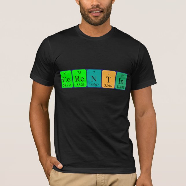 Camiseta de nombre de tabla periódica Corentin (Anverso)