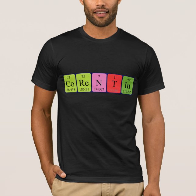 Camiseta de nombre de tabla periódica Corentin (Anverso)