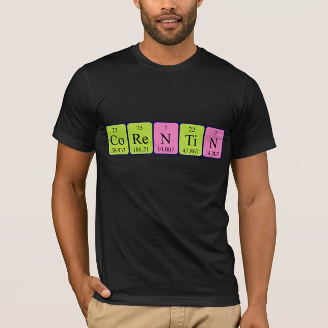 Camiseta de nombre de tabla periódica Corentin (Anverso)