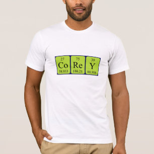 Camiseta de nombre de tabla periódica Corey