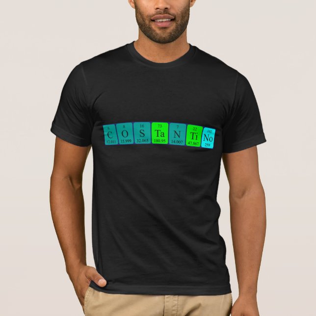 Camiseta de nombre de tabla periódica Costantino (Anverso)