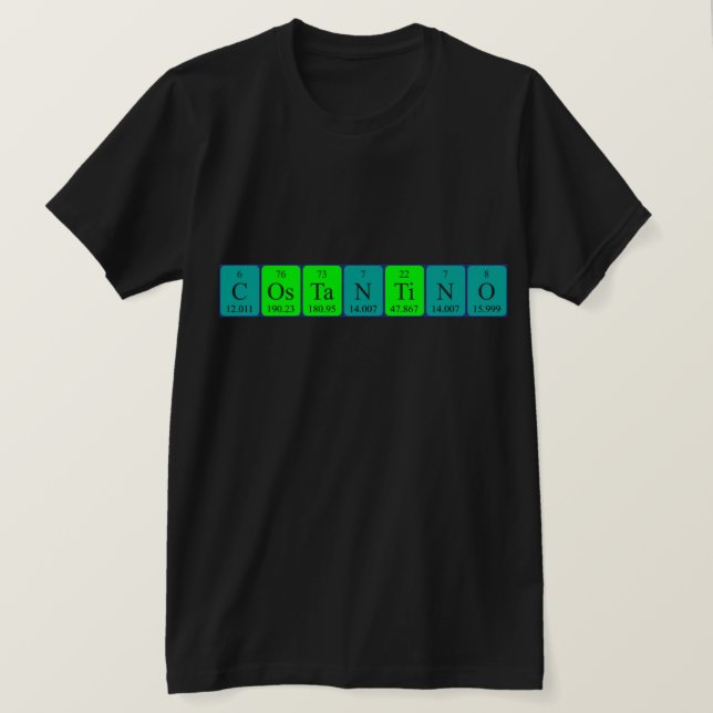 Camiseta de nombre de tabla periódica Costantino (Anverso del diseño)