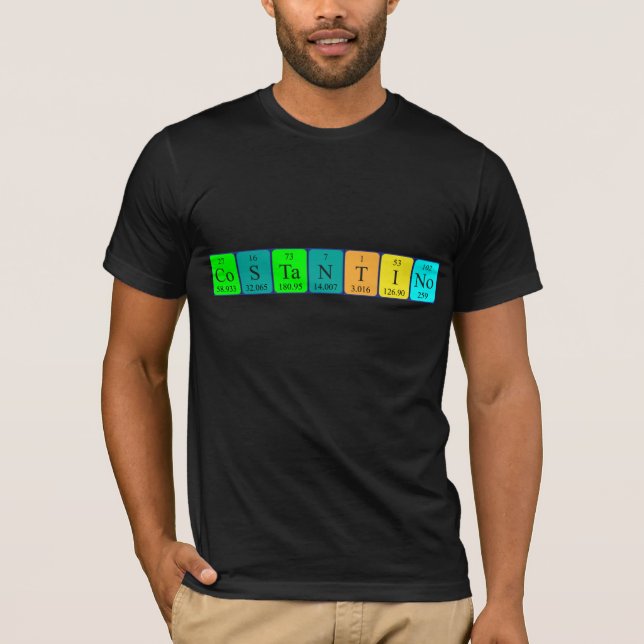 Camiseta de nombre de tabla periódica Costantino (Anverso)