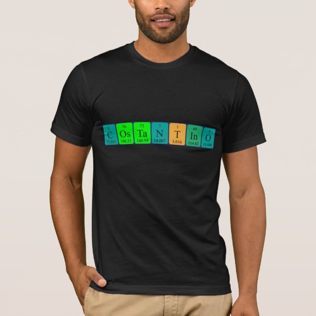 Camiseta de nombre de tabla periódica Costantino (Anverso)