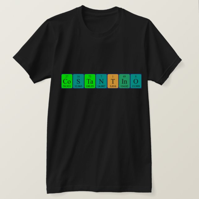 Camiseta de nombre de tabla periódica Costantino (Anverso del diseño)