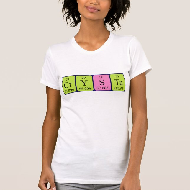 Camiseta de nombre de tabla periódica Crysta (Anverso)