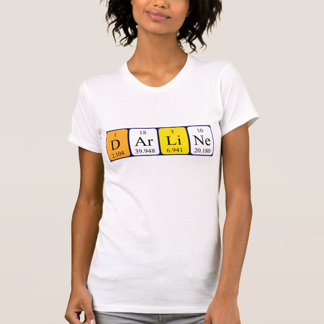 Camiseta de nombre de tabla periódica Darline (Anverso)