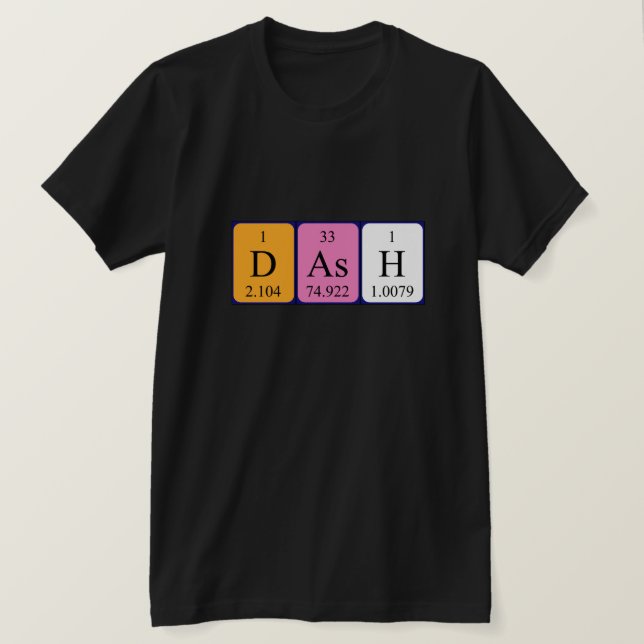 Camiseta de nombre de tabla periódica Dash (Anverso del diseño)