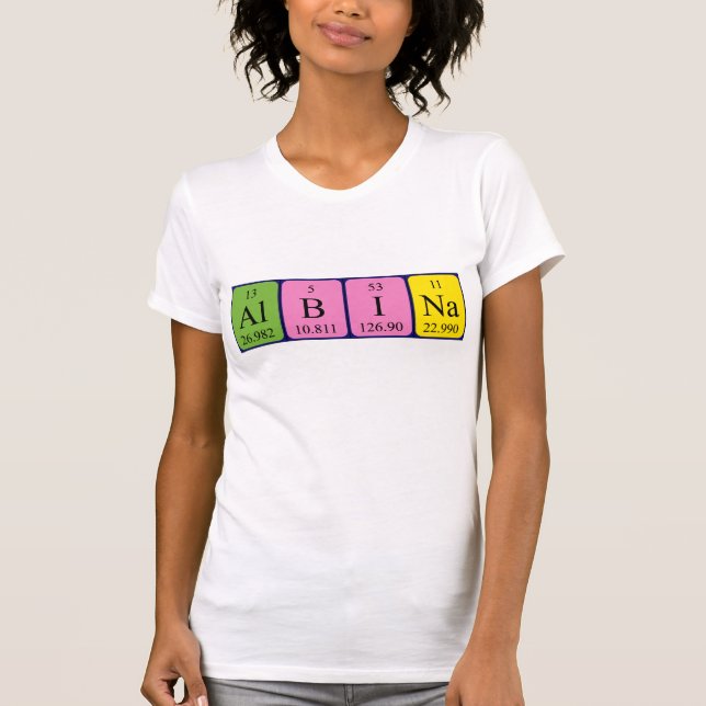 Camiseta de nombre de tabla periódica de Albina (Anverso)